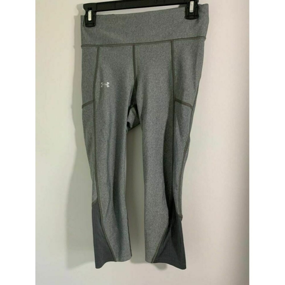WOMENS Under Armour Cropped Leggings Gray Size XS